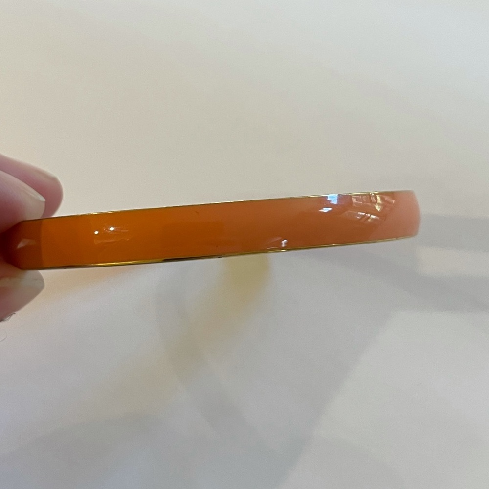 J crew orange and gold enamel bangle